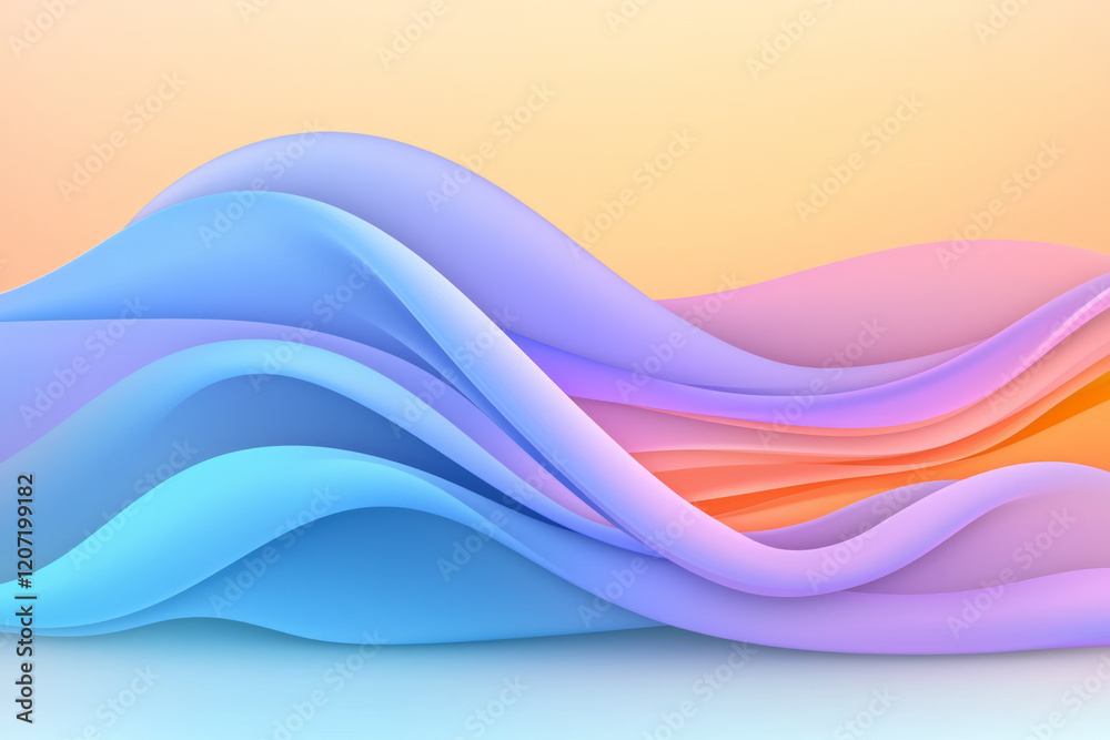Poster an abstract wave design featuring dynamic neon blue and purple gradients intertwined in a seamless, 