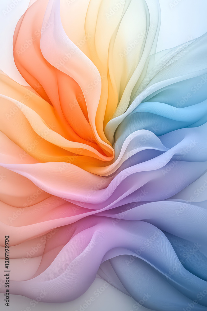 Aufkleber A contemporary abstract design featuring bright lines with gradient transitions, creating a harmonious and energetic visual effect,