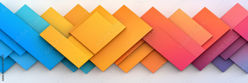Poster A sleek abstract pattern with vibrant lines intersecting at various angles, creating dynamic gradient curves on a clean background,