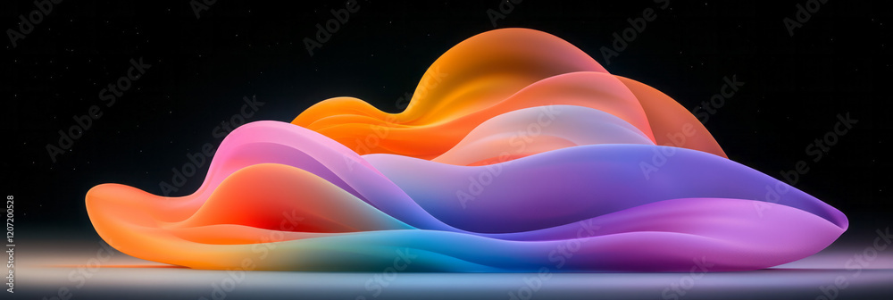 Fototapete a futuristic abstract composition of colorful waves with intense gradient vibrancy, intertwining sea