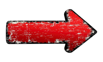 Red and black arrow pointing right isolated on a white or transparent background