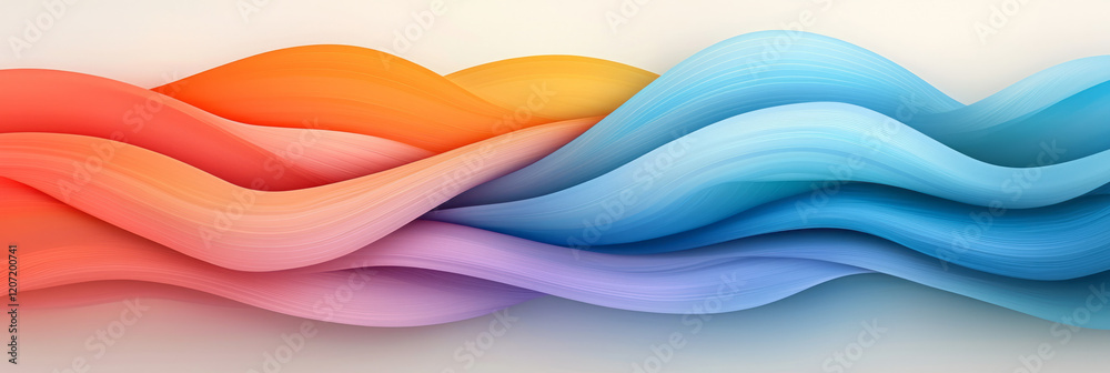 Fototapete an abstract wave illustration featuring vibrant colors and gradient vibrancy, creating a sense of mo