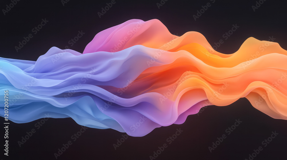 Leinwandbilder a dynamic abstract scene of colorful waves with smooth gradient transitions, evoking a sense of ener