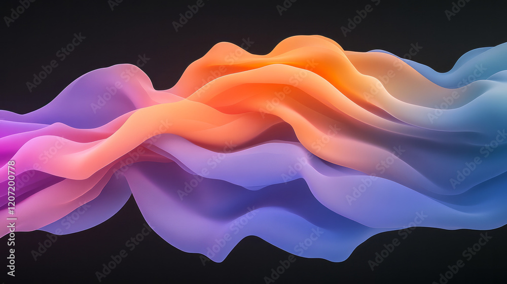 Leinwandbilder a dynamic abstract scene of colorful waves with smooth gradient transitions, evoking a sense of ener