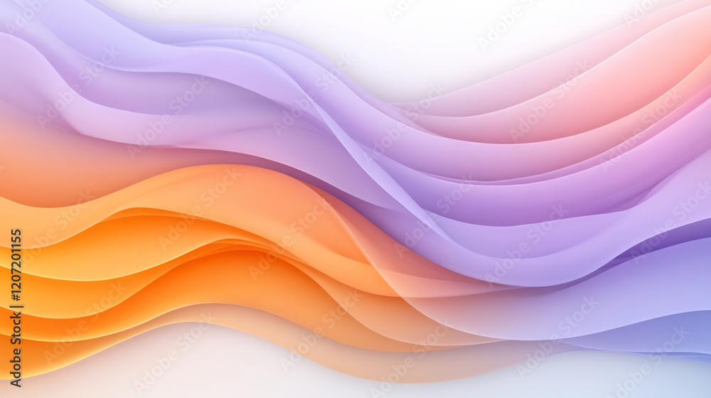 Fototapete an artistic abstract wavy background with intricate purple and orange gradient patterns, enhancing t