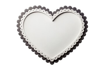 Obraz premium Free high-resolution PNG: scalloped heart silhouette, perfect for Valentine's Day projects. White background, romantic love design.