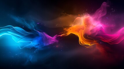 Abstract colorful swirls, cosmic nebula, energy flow, vibrant background, design element