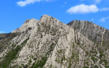 Velebit range mountains, Croatia landscape, panoramic aerial view of famous European travel destination, Dalmatia, Croatia. Europe,
