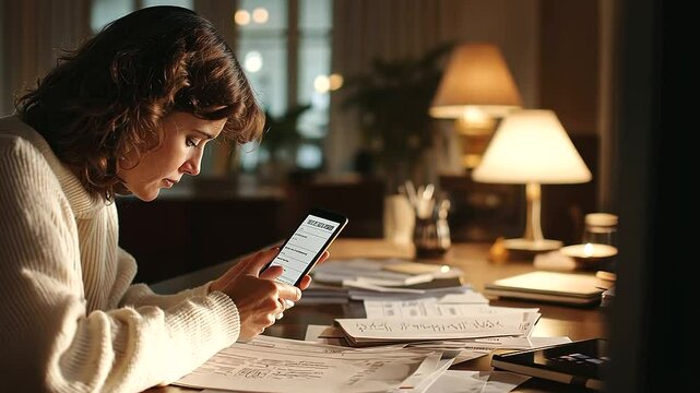 Businessperson Taking Smartphone Photo of Receipt for Reimbursement