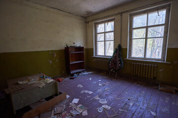 Abandoned Classroom with Debris