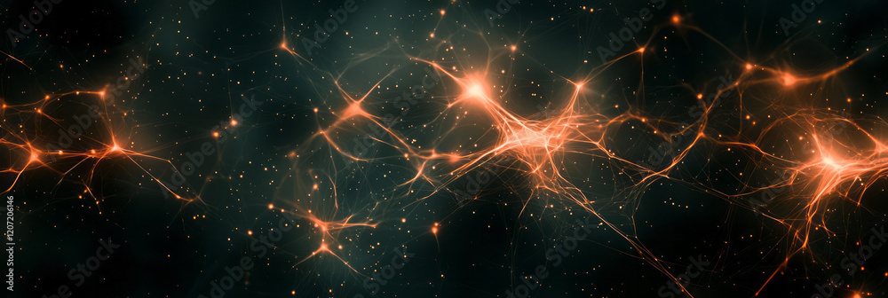 Poster a dynamic network pattern with intersecting lines and luminous points forming an intricate web of co