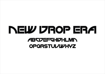 New Drop Era font for logo and headline. Isolated vector typeset