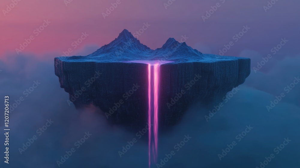 Canvas Prints a mountain with a lava flow coming out of it