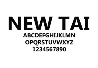 New Tai font for logo and headline. Isolated vector typeset
