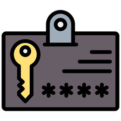Login Credentials Outline Color Icon