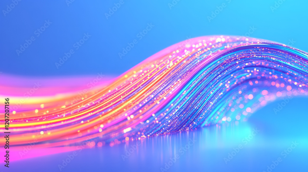 Poster a vibrant rendering of a global network with curved lines connecting points across a 3d globe,