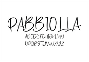 Pabbiolla font for logo and headline. Isolated vector typeset