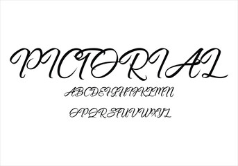 Pictorial font for logo and headline. Isolated vector typeset