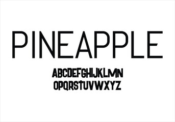 Pineapple font for logo and headline. Isolated vector typeset