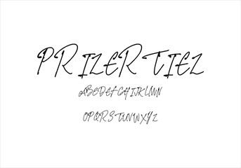 Fototapeta premium Priler Tiez font for logo and headline. Isolated vector typeset