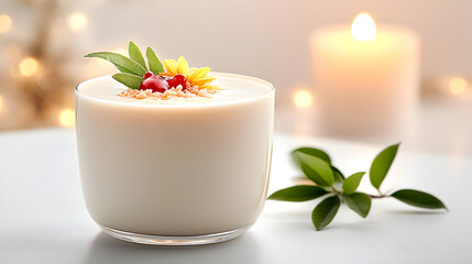 Traditional indian dessert kheer rice pudding