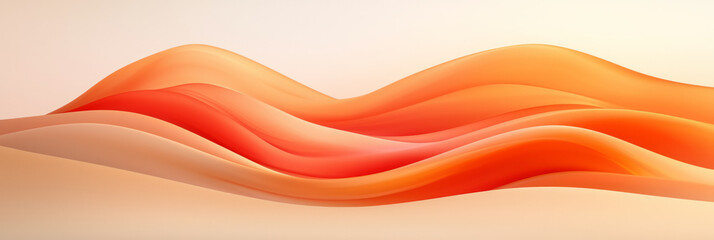 Naklejka premium A mesmerizing abstract scene of desert dunes with smooth, silk ripples in vibrant warm tones, creating a dynamic and tranquil visual effect,
