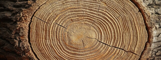 Naklejka premium Close-up focused on the intricate patterns and textured surface of an old tree trunk showcasing age-related details and natural beauty