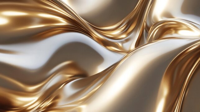 Metallic abstract texture with gold and bronze tones, with light reflections and shadows creating a sense of depth and richness