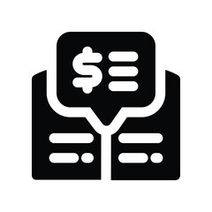 financial book icon. vector glyph icon for your website, mobile, presentation, and logo design.