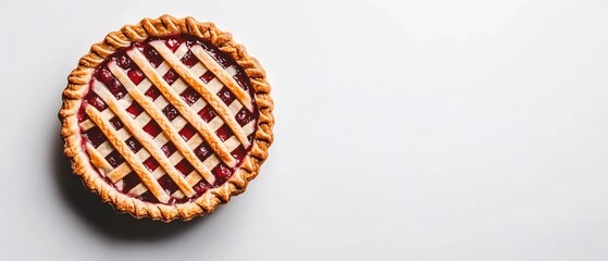 Delicious Homemade Cherry Pie Lattice Top Sweet Pastry Dessert