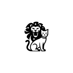 lion and cat logo vector 