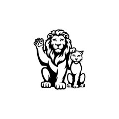 lion and cat logo vector 