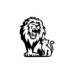 lion and cat logo vector 