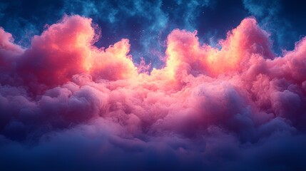 Fototapeta premium Pink Clouds During a Vivid Sunset