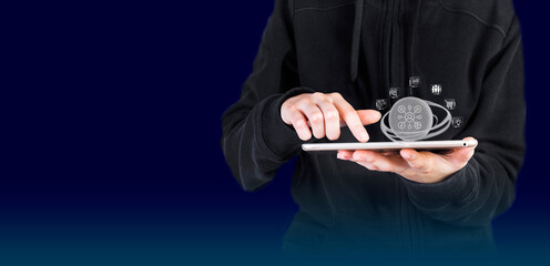 Global enterprise using digital marketing technology. analysis of investments, finances, and internet marketing tactics.