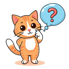 Cat thinks, red, smart, school, learning, vector