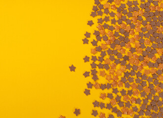 Cookie Stars Sprinkle, Sugar Star Pile, Candy Flakes, Sweet Brown Sprinkles Decoration, Candy Stars