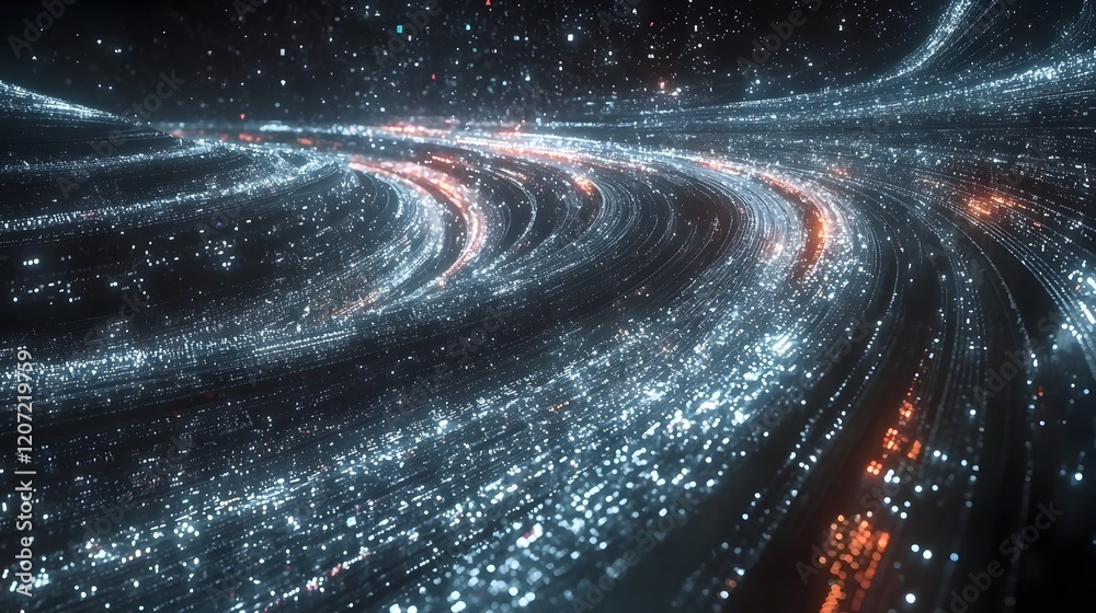 Poster sleek digital trading graphs and data visualizations merging together in a luminous futuristic and d