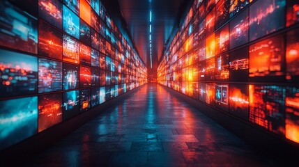 City Lights Reflecting on a Rainy Street