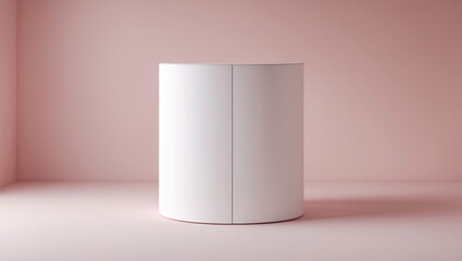 White display stand for marketing and product advertising in professional photoshoots with pink background for product showcase Realistic 3D Podium for Mockup