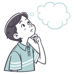 a boy is thinking vector