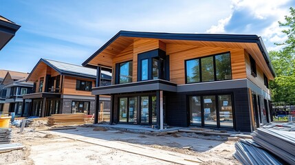 A rustic house adorned with numerous windows, framed by warm wooden accents, inviting nature's light to dance within its cozy interior.