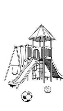 playground equipment black and white clip art preview