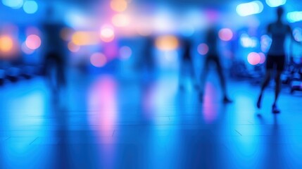 Blurred Motion in Fitness Center: Nighttime Workout