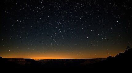 Canyon Night Sky Sunset Starry Landscape