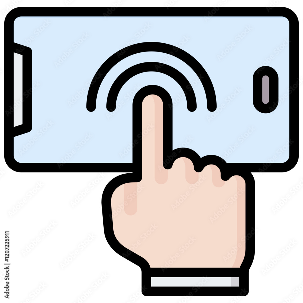 Poster Touchscreen Outline Color Icon