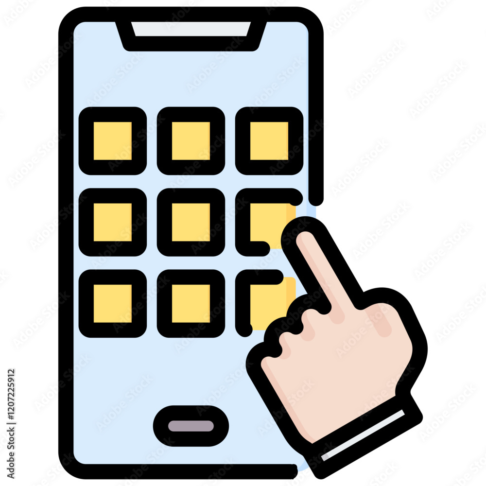 Poster Mobile Apps Outline Color Icon