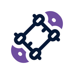 skateboard dual tone icon. vector icon for your website, mobile, presentation, and logo design.