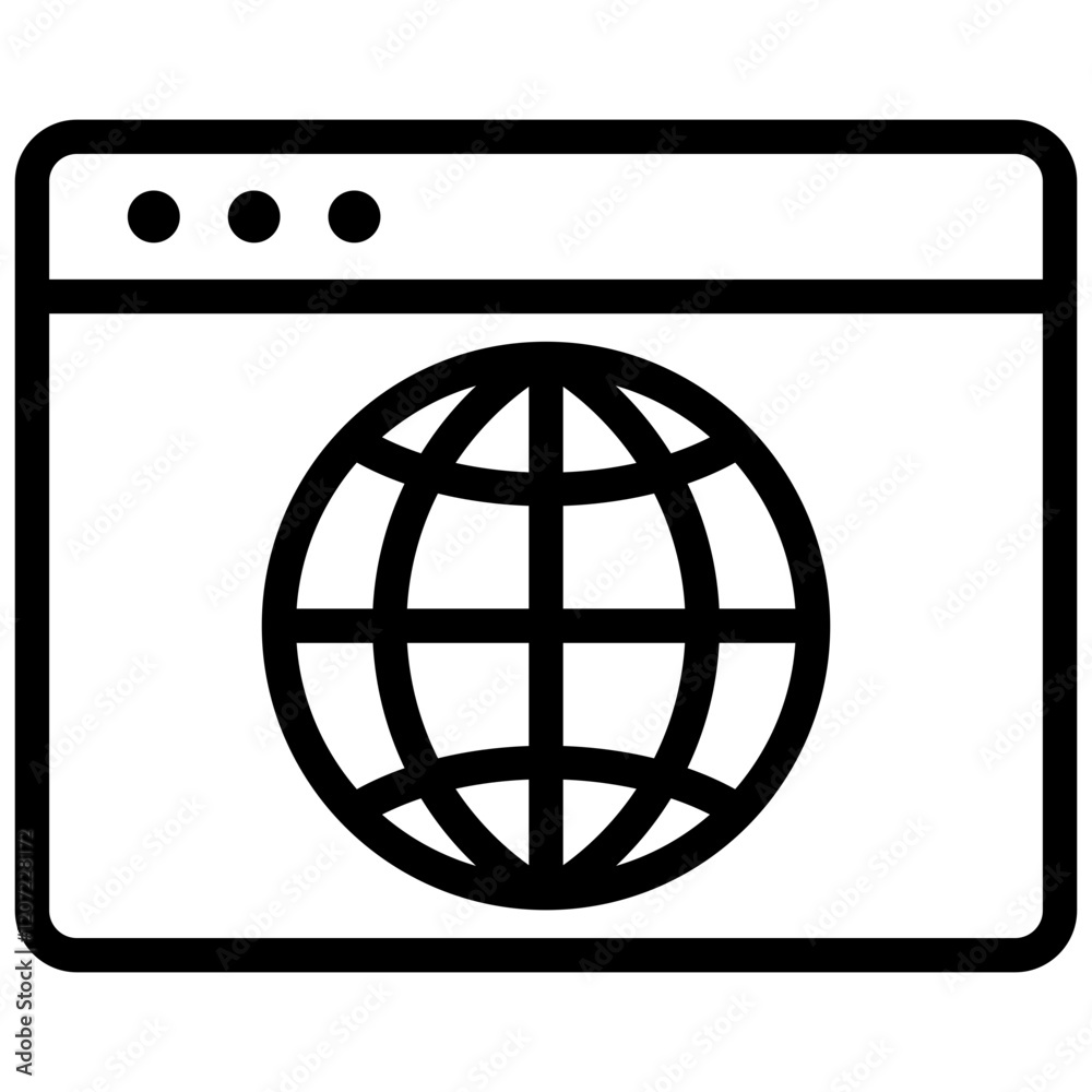 Poster web browser outline icon
