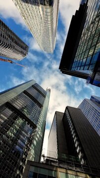 the cityscape of frankfurt am main germany vertical 4k 30fps video